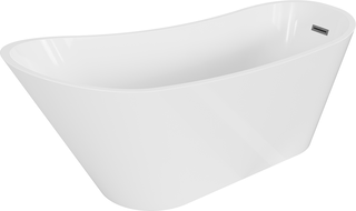 Mexen Alta freestanding bathtub 170 x 75 cm, white, brushed gun gray overflow - 52141707500-66