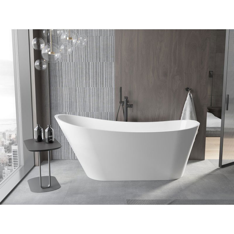 Mexen Alta Freestanding Bath 170 x 75 cm, White, Black Overflow - 52141707500-70