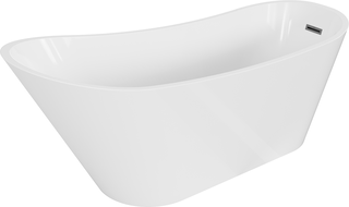 Mexen Alta freestanding bathtub 67 x 29.5 inches, white, gun metal overflow - 52141707500-95