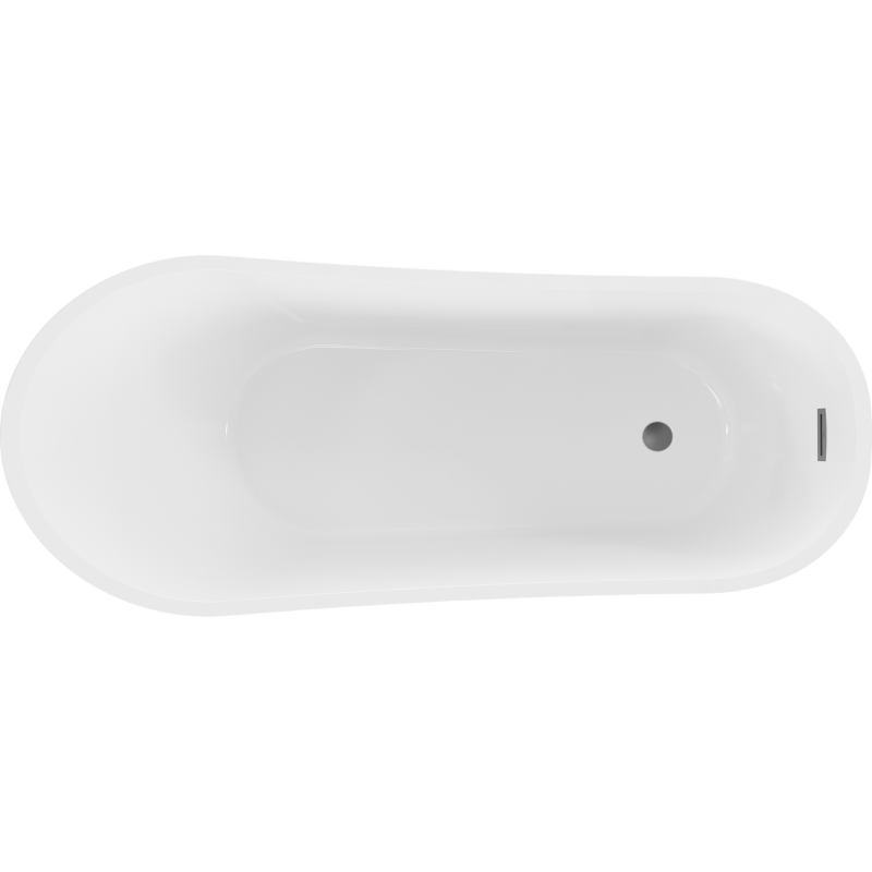 Mexen Alta 170 x 75 cm Freestanding Bath, White, Gun Metal Overflow - 52141707500-95