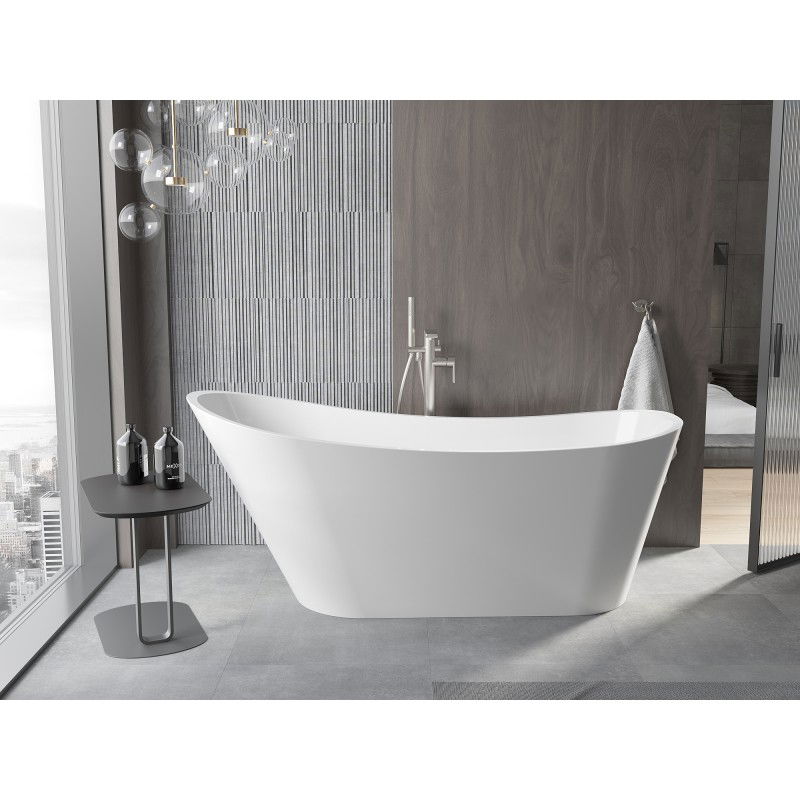 Mexen Alta freestanding bath 170 x 75 cm, white, brushed nickel overflow - 52141707500-97