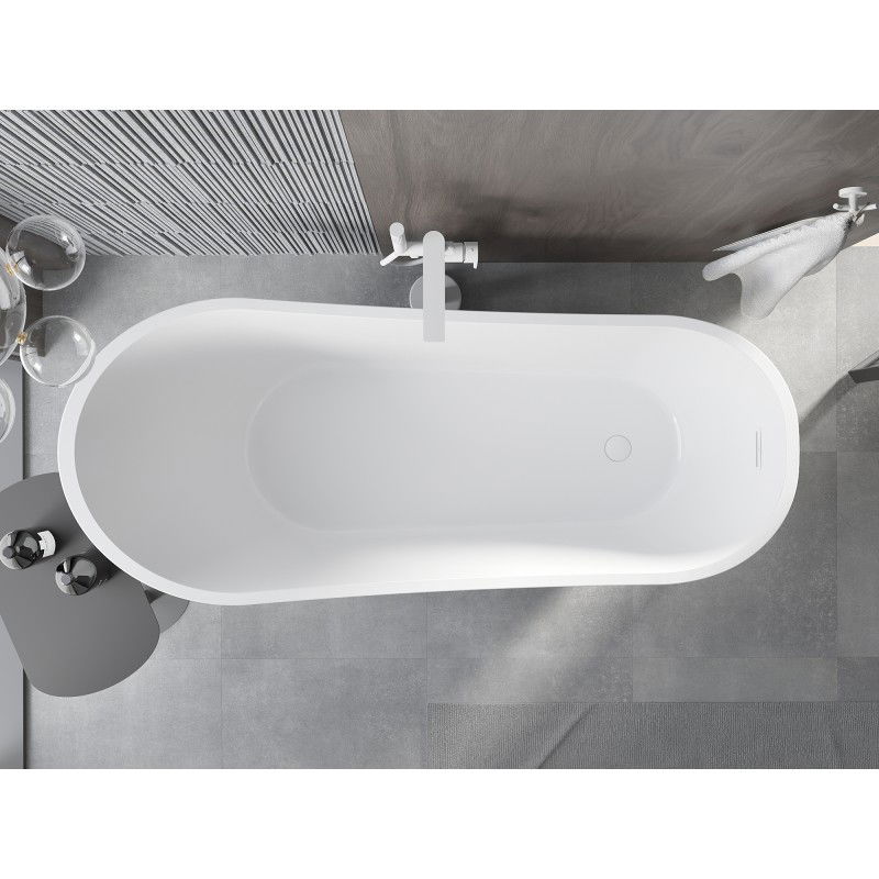 Mexen Alta freestanding bath 170 x 75 cm, white/black, white overflow - 52141707575-20