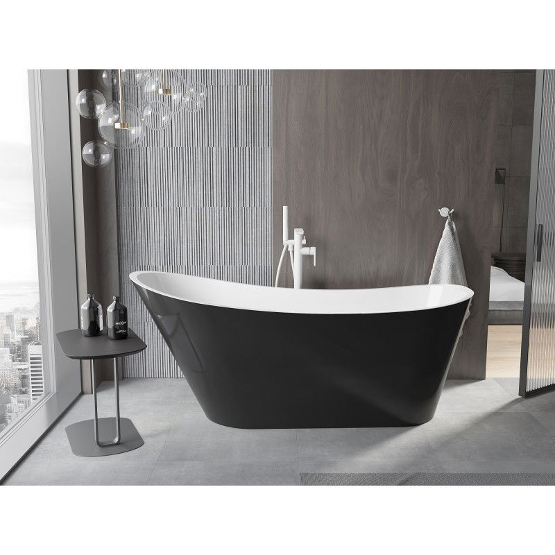 Mexen Alta freestanding bath 170 x 75 cm, white/black, white overflow - 52141707575-20
