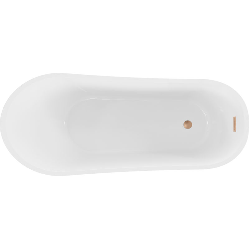 Mexen Alta freestanding bath 170 x 75 cm, white/black, brushed copper overflow - 52141707575-65