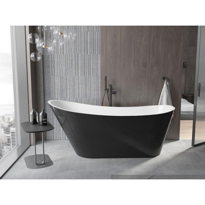 Mexen Alta freestanding bath 170 x 75 cm, white/black, black overflow - 52141707575-70