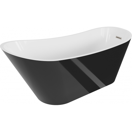 Mexen Alta freestanding bathtub 170 x 75 cm, white/black, brushed nickel overflow - 52141707575-97