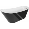Mexen Alta freestanding bathtub 170 x 75 cm, white/black, brushed nickel overflow - 52141707575-97
