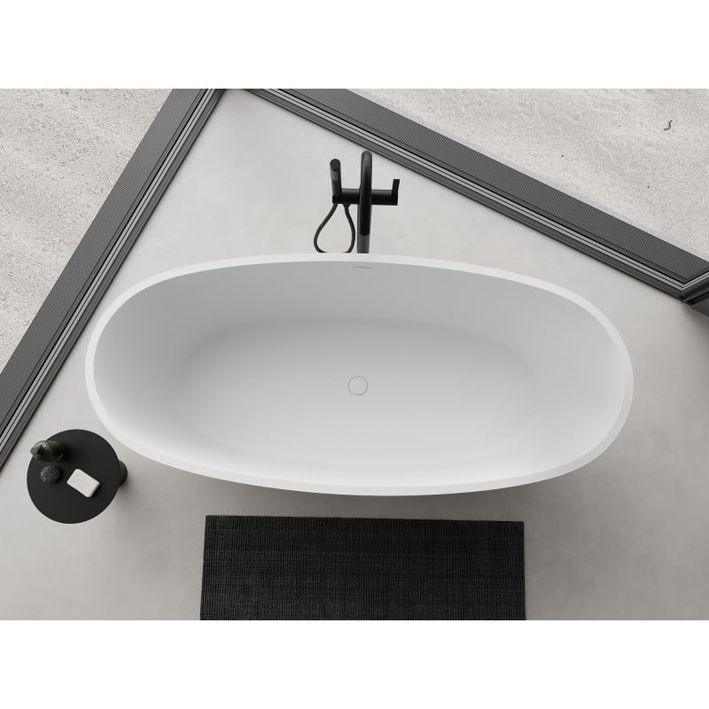 Mexen Torino freestanding bathtub made of conglomerate 155 x 78 cm, white matt - 57271557800