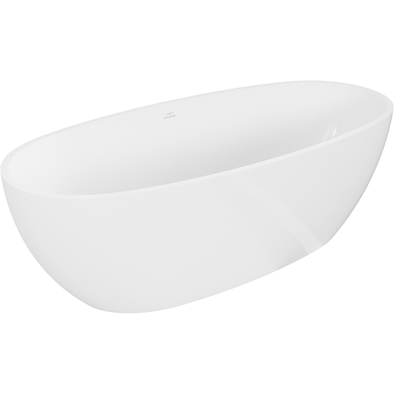 Mexen Torino freestanding bath made of conglomerate 155 x 78 cm, white gloss - 57271557810