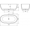 Mexen Torino freestanding bathtub from conglomerate 155 x 78 cm, matte concrete - 57271557861