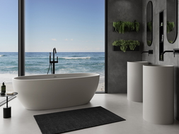 Mexen Torino freestanding bathtub made of conglomerate 155 x 78 cm, matte concrete - 57271557861