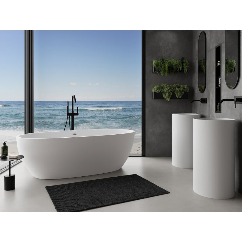 Mexen Torino freestanding bath made of conglomerate 175 x 78 cm, white matt - 57271757800