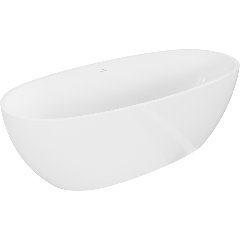 Mexen Torino freestanding bath made of conglomerate 175 x 78 cm, white gloss - 57271757810