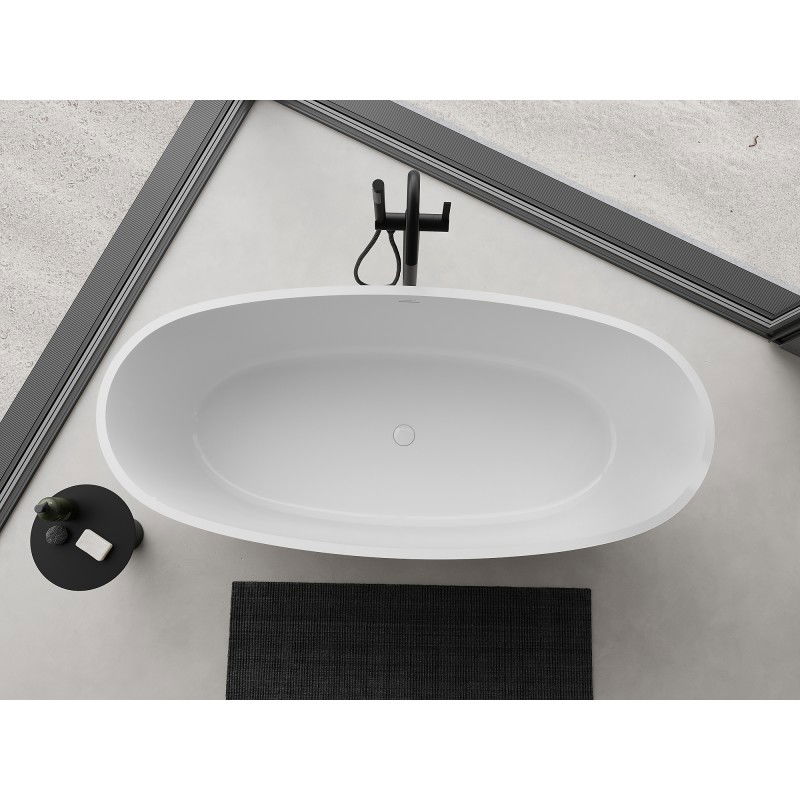 Mexen Torino freestanding bath made of conglomerate 175 x 78 cm, white gloss - 57271757810
