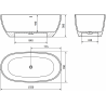 Mexen Torino freestanding bathtub made of conglomerate 175 x 78 cm, matte concrete - 57271757861