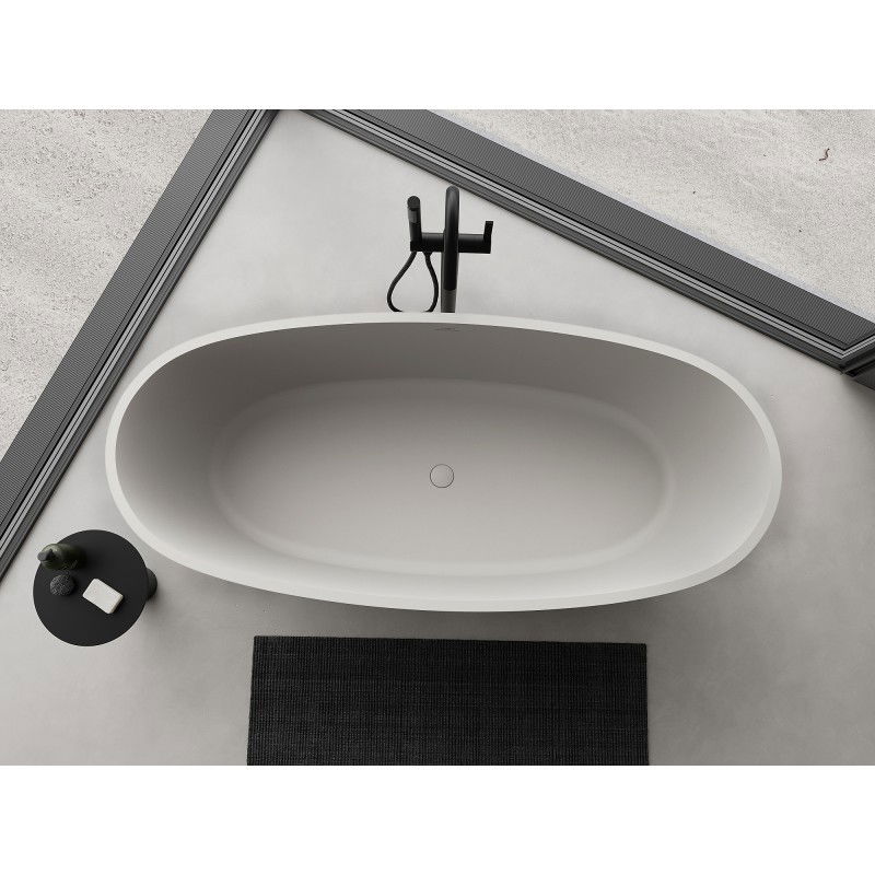 Mexen Torino freestanding bath made of conglomerate 175 x 78 cm, matte concrete - 57271757861