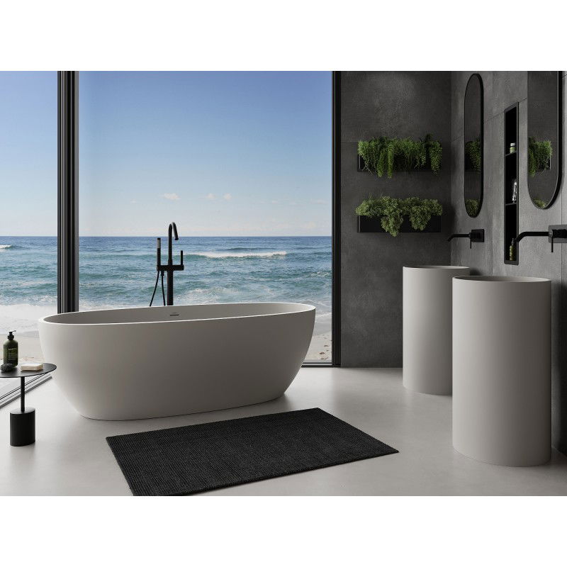 Mexen Torino freestanding bath made of conglomerate 175 x 78 cm, matte concrete - 57271757861