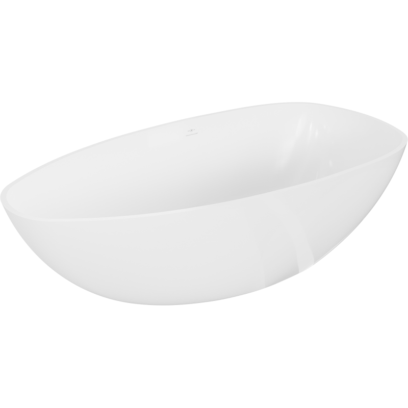 Mexen Imola freestanding bath made of conglomerate 150 x 77 cm, white gloss - 57281507610