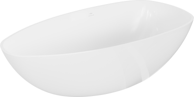 Mexen Imola freestanding bath made of conglomerate 150 x 77 cm, white gloss - 57281507610