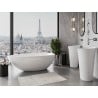 Mexen Imola freestanding bath made of conglomerate 150 x 77 cm, white gloss - 57281507610
