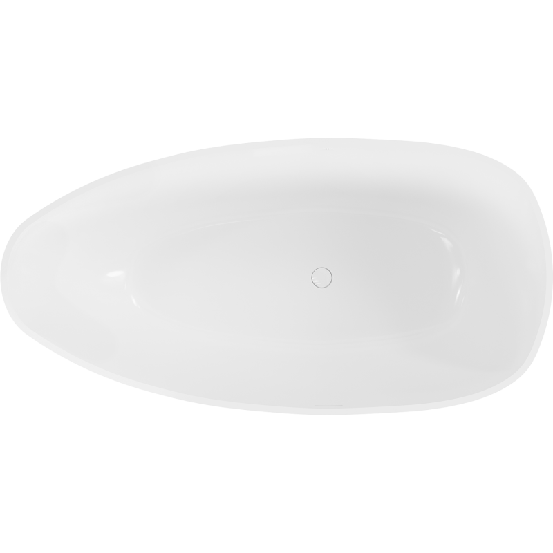 Mexen Imola freestanding bath made of conglomerate 150 x 77 cm, white gloss - 57281507610