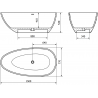 Mexen Imola freestanding bathtub made of conglomerate 160 x 81 cm, matte concrete - 57281608061