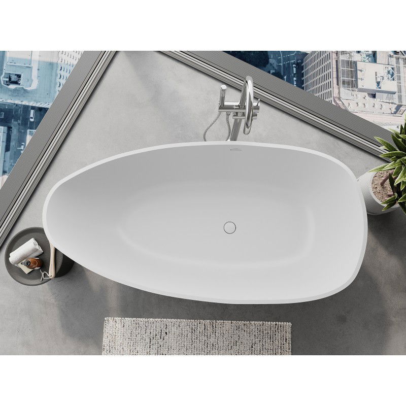 Mexen Imola freestanding bath made of conglomerate 170 x 88 cm, white matte - 57281708500