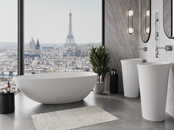 Mexen Imola freestanding bath made of conglomerate 170 x 88 cm, white matte - 57281708500