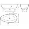 Mexen Imola freestanding bathtub made of conglomerate 170 x 88 cm, white gloss - 57281708510
