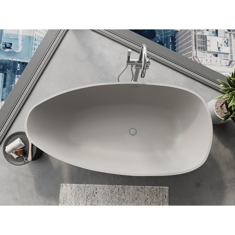 Mexen Imola freestanding bathtub made of conglomerate 170 x 88 cm, concrete matte - 57281708561