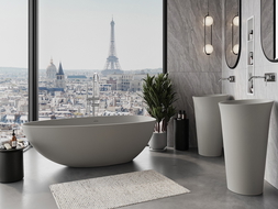 Mexen Imola freestanding bathtub made of conglomerate 170 x 88 cm, concrete matte - 57281708561