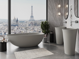 Mexen Imola freestanding bathtub made of conglomerate 170 x 88 cm, matte concrete - 57281708561