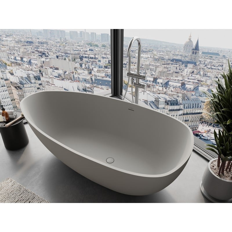 Mexen Imola freestanding bathtub made of conglomerate 170 x 88 cm, concrete matte - 57281708561