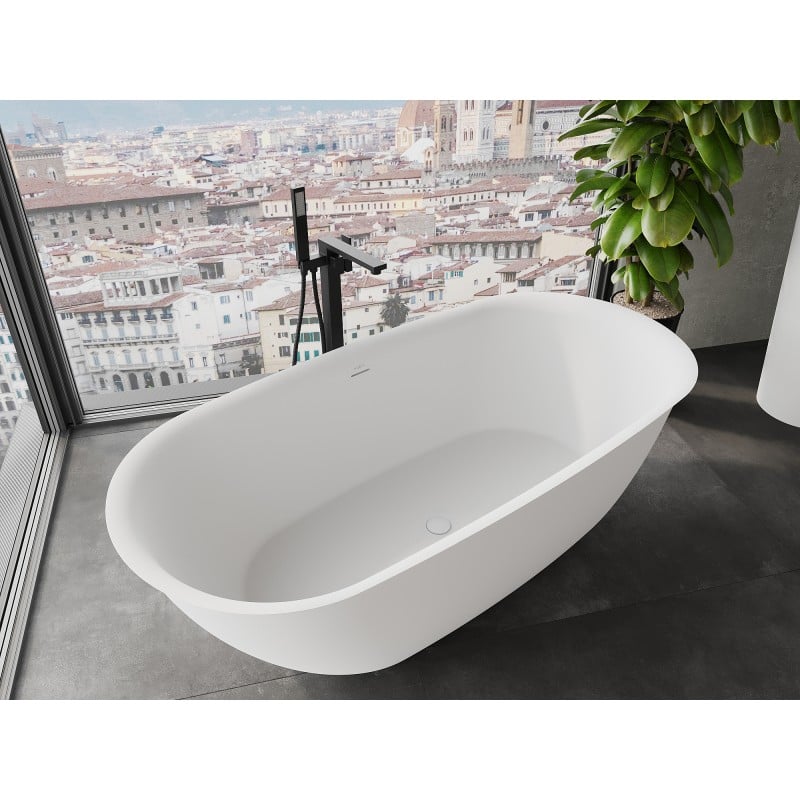 Mexen Siena freestanding bath made of conglomerate 170 x 80 cm, white matt - 57291708000