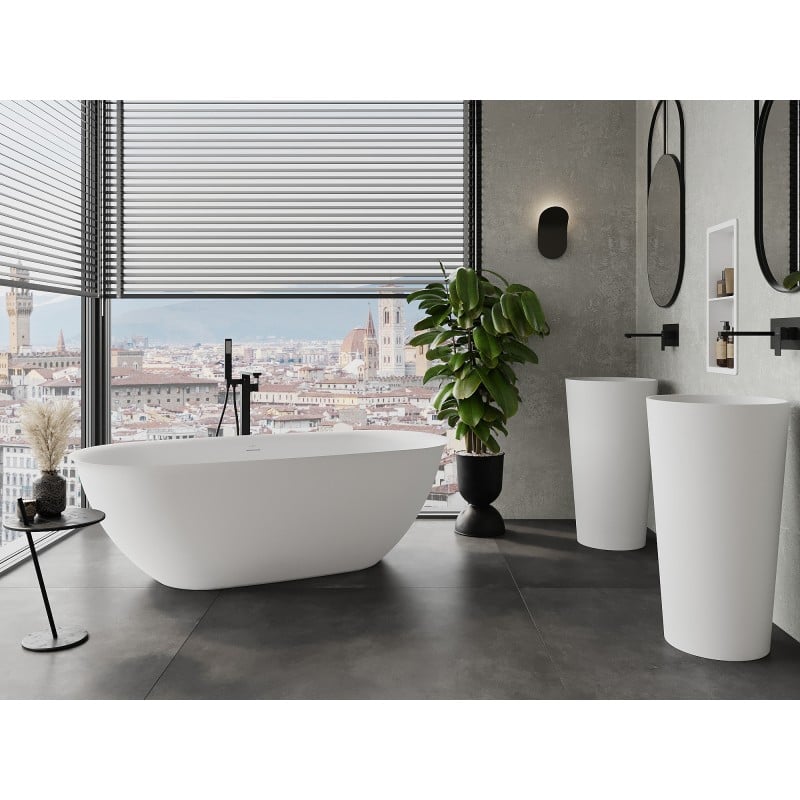 Mexen Siena freestanding bath made of conglomerate 170 x 80 cm, white matt - 57291708000