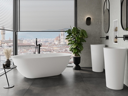 Mexen Siena freestanding bathtub made of conglomerate 170 x 80 cm, white matte - 57291708000