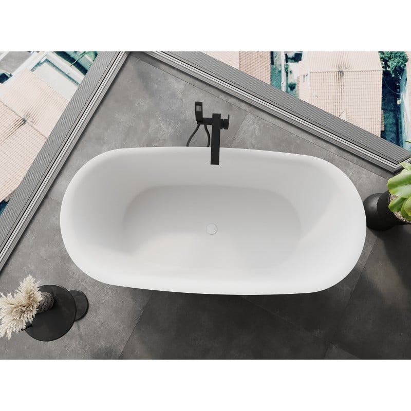 Mexen Siena freestanding bath made of conglomerate 170 x 80 cm, white matt - 57291708000