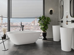 Mexen Siena freestanding bath made of conglomerate 170 x 80 cm, white gloss - 57291708010