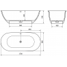 Mexen Siena freestanding bathtub made of conglomerate 170 x 80 cm, matte concrete - 57291708061