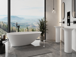 Mexen Milano free-standing bathtub made of conglomerate 150 x 82 cm, matt white - 57301508500