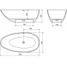Mexen Milano freestanding bathtub made of conglomerate 150 x 82 cm, white gloss - 57301508510
