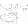 Mexen Milano free-standing bathtub made of conglomerate 150 x 82 cm, matte concrete - 57301508561