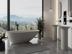 Mexen Milano freestanding bathtub made of conglomerate 170 x 86 cm, matte concrete - 57301708561