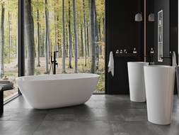 Mexen Como freestanding bath made of conglomerate 150 x 82 cm, white gloss - 57311508210