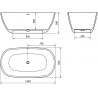 Mexen Como free-standing bathtub made of conglomerate 150 x 82 cm, matt concrete - 57311508261