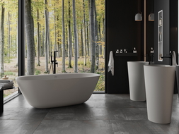 Mexen Como free-standing bathtub made of conglomerate 150 x 82 cm, matt concrete - 57311508261