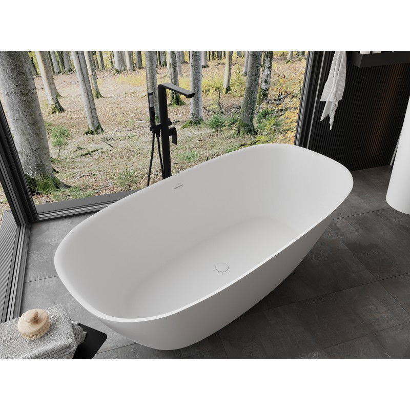 Mexen Como freestanding bathtub made from conglomerate 170 x 82 cm, white matt - 57311708200