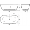 Mexen Como freestanding bathtub made of conglomerate 170 x 82 cm, white gloss - 57311708210