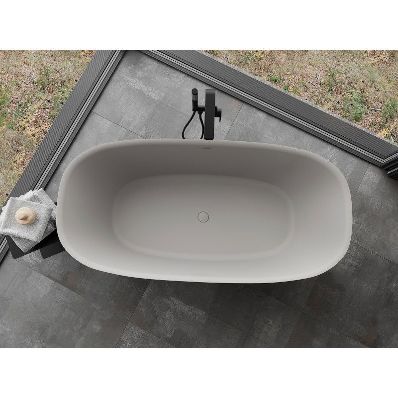 Mexen Como freestanding bath made of conglomerate 170 x 82 cm, matte concrete - 57311708261