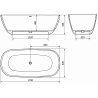 Mexen Como free-standing bathtub made of conglomerate 170 x 82 cm, matte concrete - 57311708261